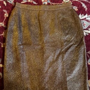 Jacqueline Ferrar Gold and Brown Pencil Skirt